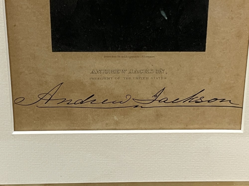 Andrew Jackson Signed Panel Of Document, Frame: 15” x 21”, R&R Enterprises With COA