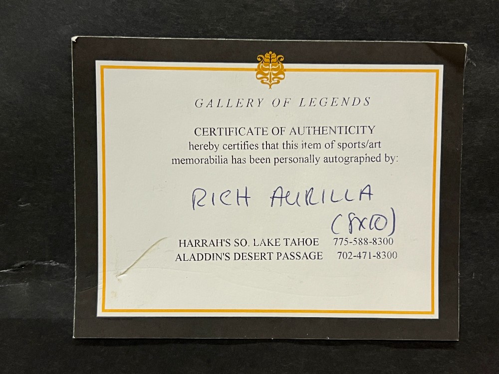 Rich Aurilla 8x10 Signed Picture, MLB, Gallery of Legends With COA