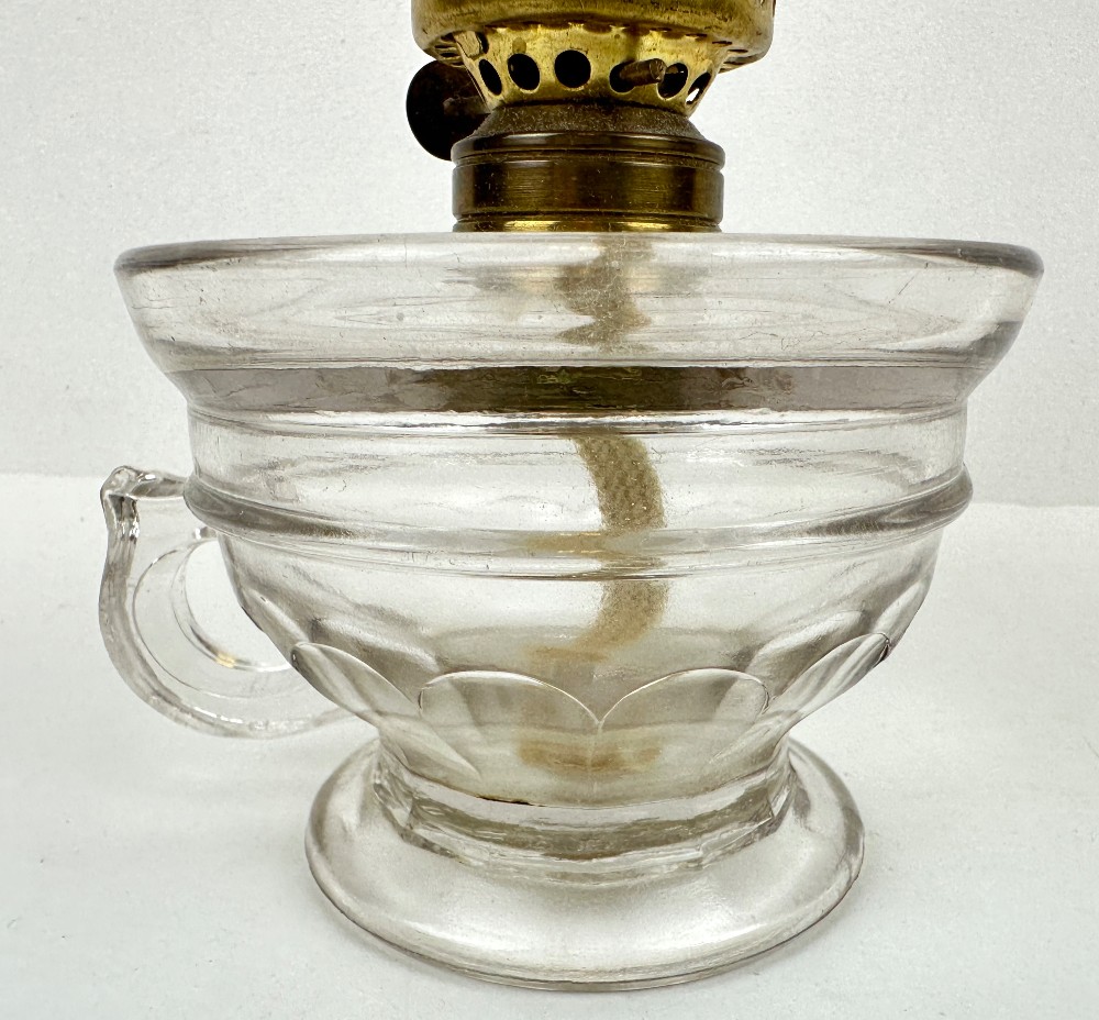 Antique Scovill Clear Glass Finger Oil Lamp