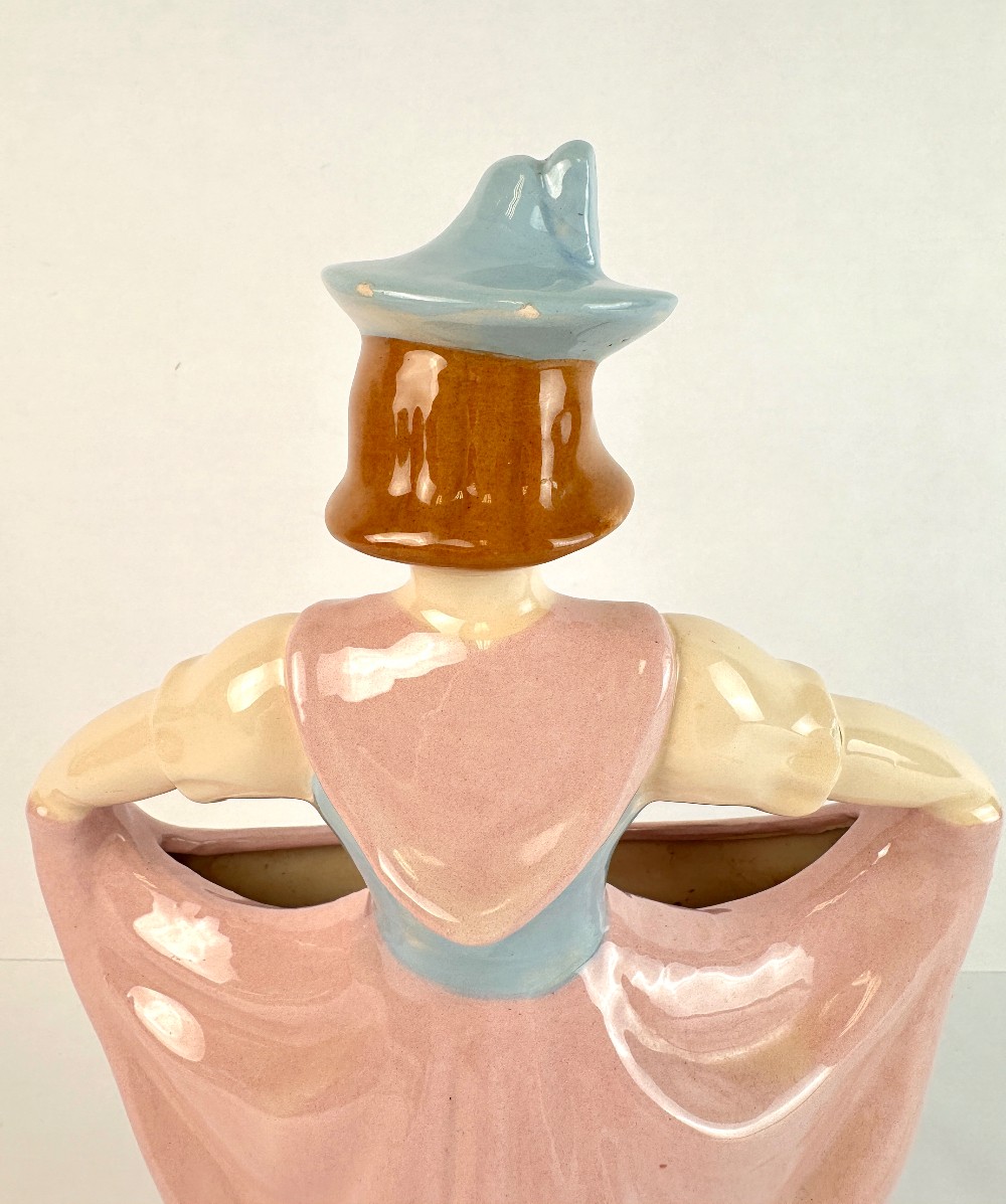 Vintage Hedi Schoop Dancer Planter, California Pottery, Pastel Folk Costume