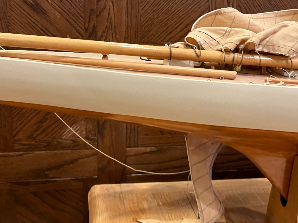 Wooden Model Boat with Stand