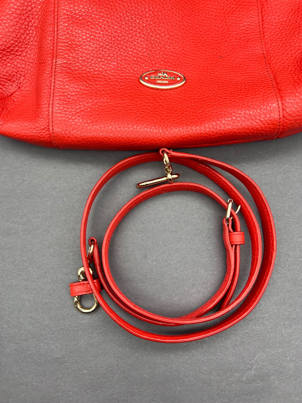 Coach Isabelle Burnt Orange Pebbled Leather Burnt Orange