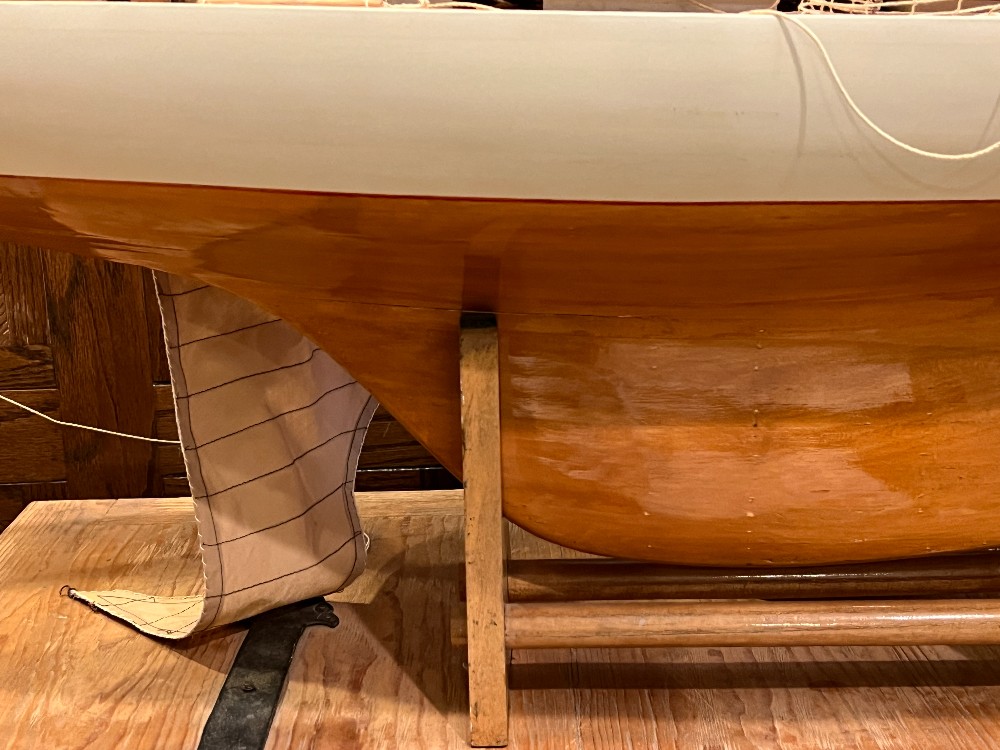 Wooden Model Boat with Stand