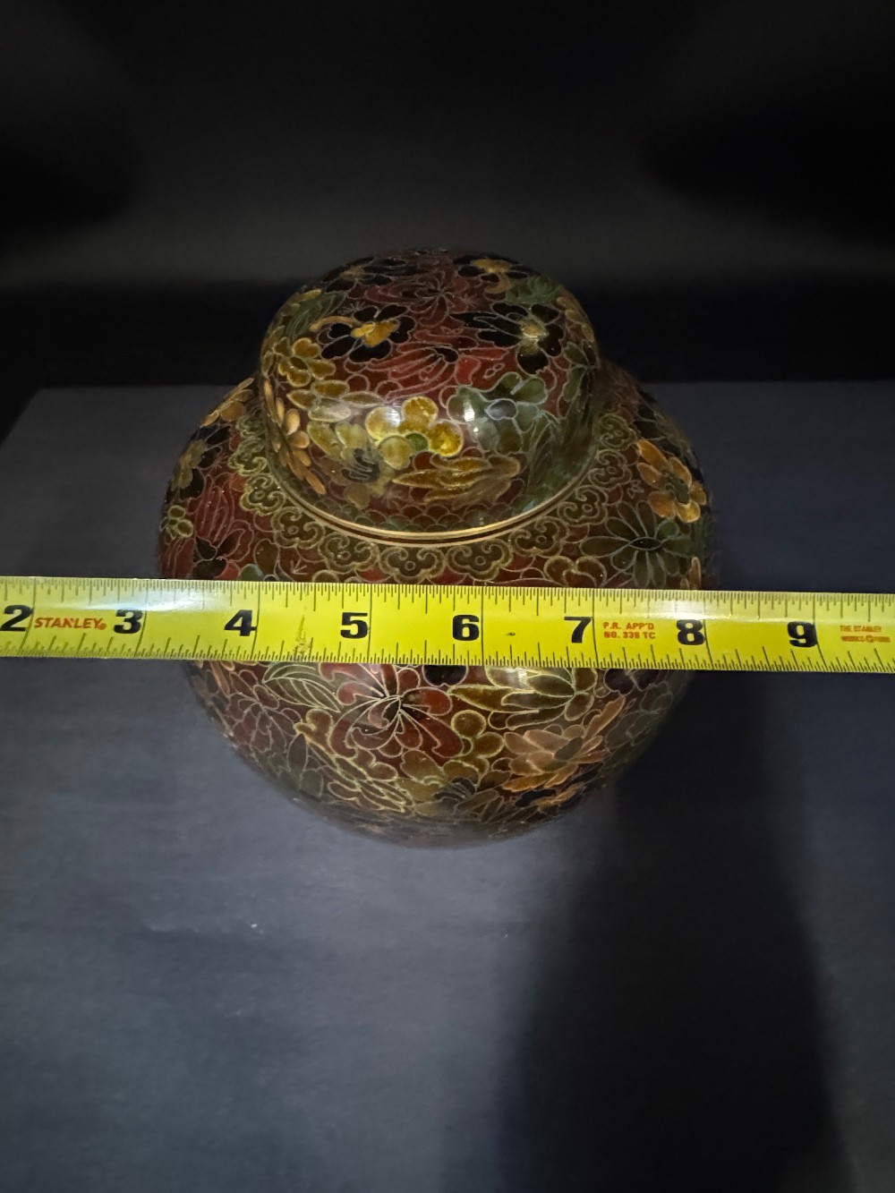 Floral Cloisonne Ginger Jar
