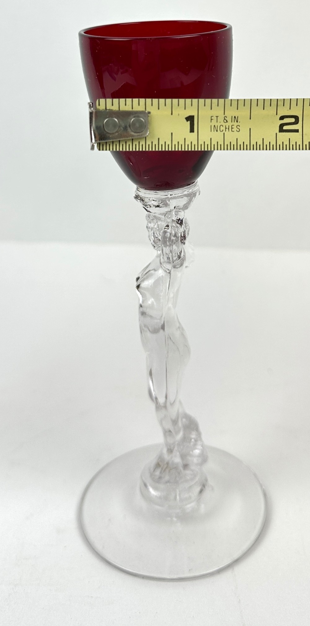 Cambridge Carmen (Red) Nude Stem Brandy / Cordial Glasses 1oz