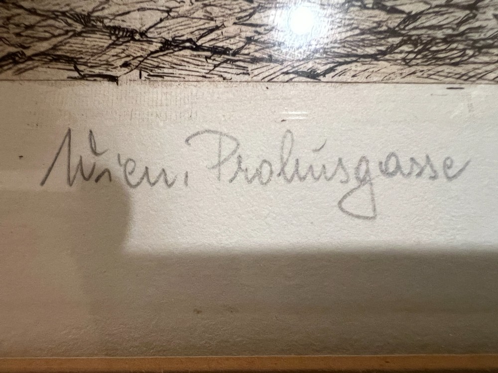 Beethoven VI Framed Etching Signed By H. Czoernig