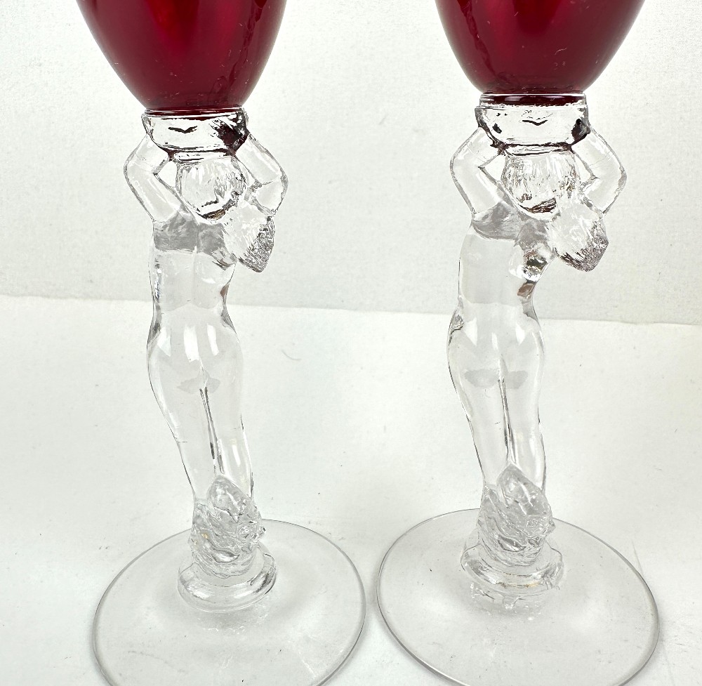 Cambridge Carmen (Red) Nude Stem Brandy / Cordial Glasses 1oz