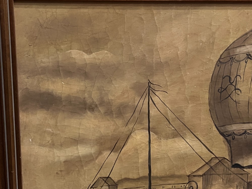 Framed Hot Air Balloon Painting? Signed By Artist