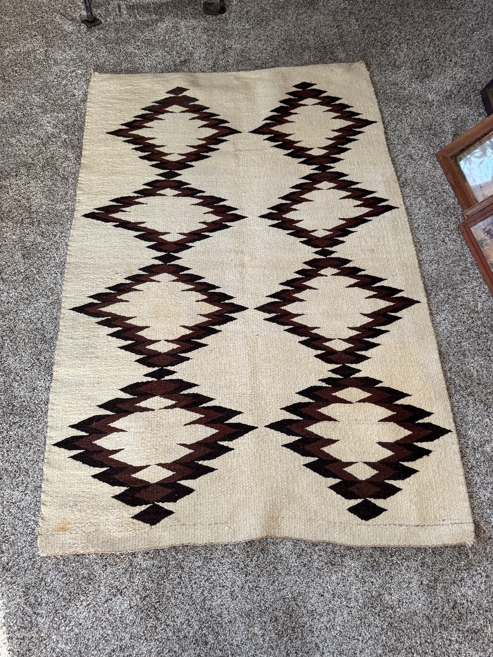 Southwestern or Navajo-Style Rug with Geometric Diamond Pattern