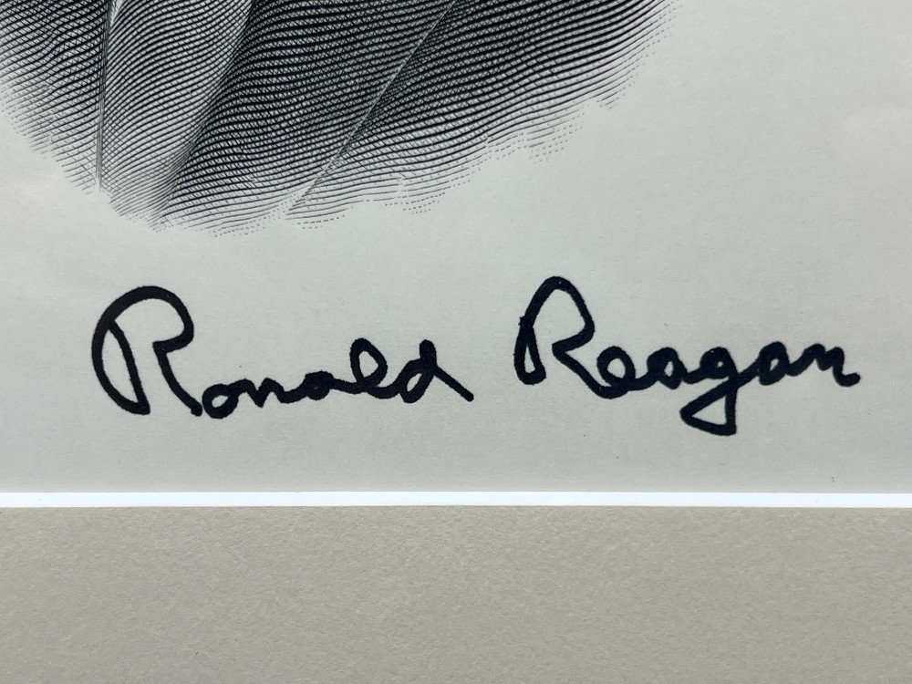 Ronald Reagan Signed Bureau of Engraving and Printing 9 x 12 Portrait, R&R Enterprises, PSA/DNA With COA