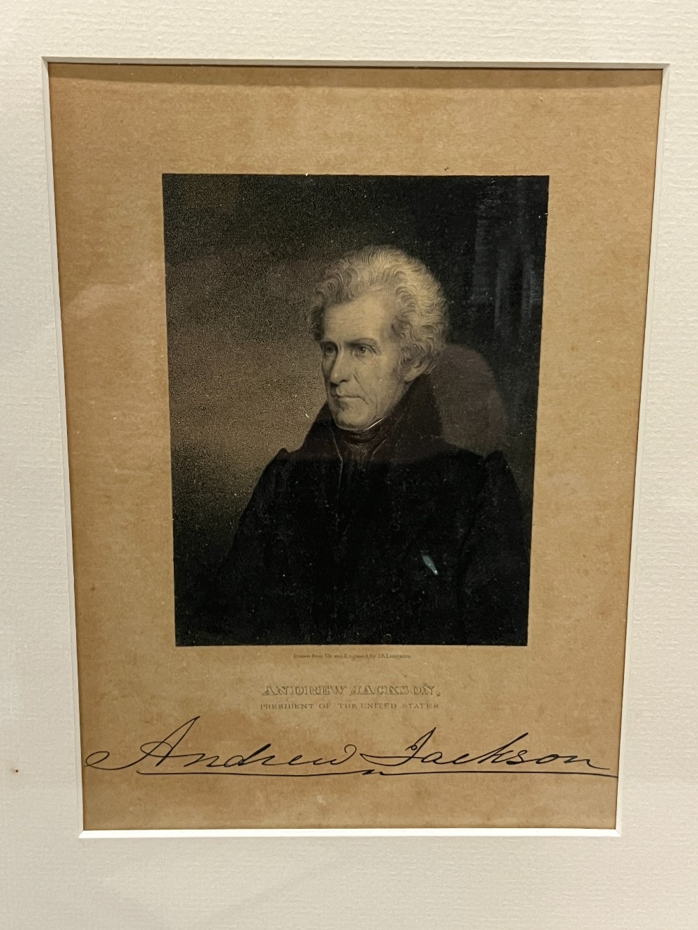 Andrew Jackson Signed Panel Of Document, Frame: 15” x 21”, R&R Enterprises With COA