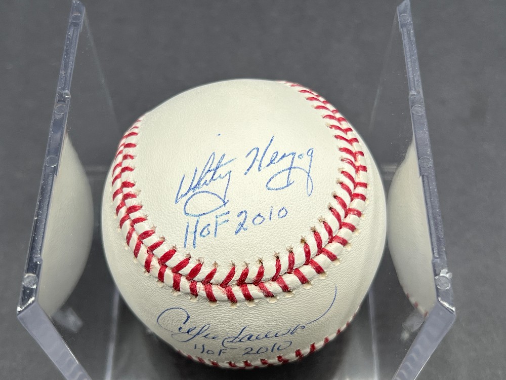 Andre Dawson and Whitney Herzog Double Autographed Baseball “HOF 2010, HOF 2010” MLB, Steiner