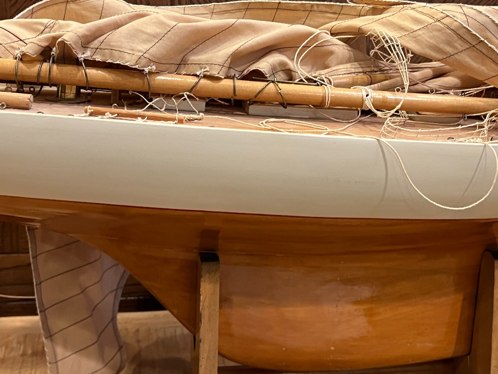 Wooden Model Boat with Stand