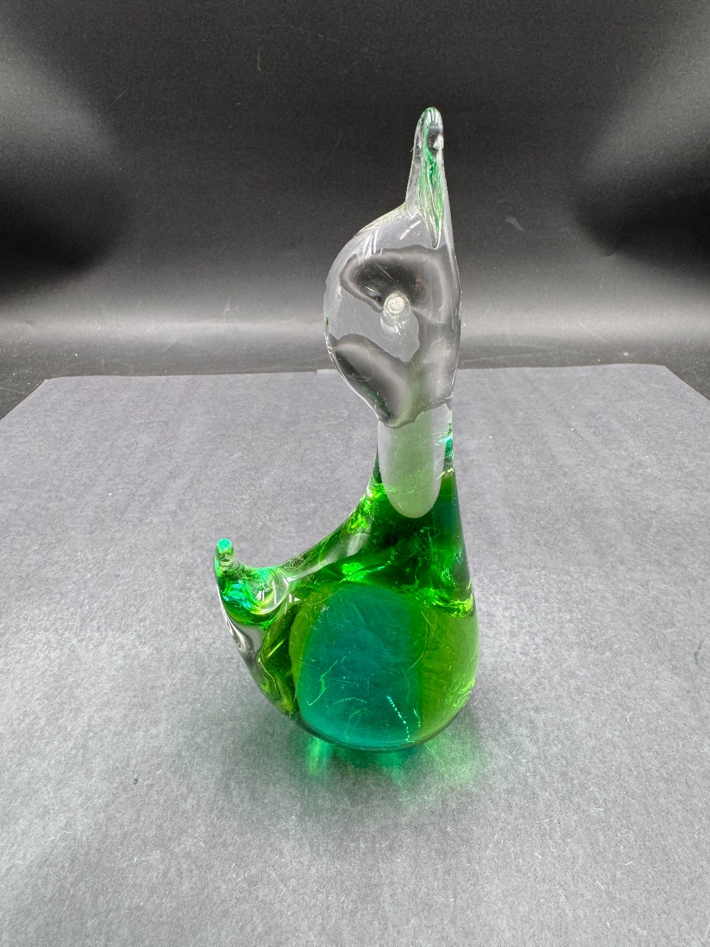 Ronneby Glass Crystal/Green 6 1/2