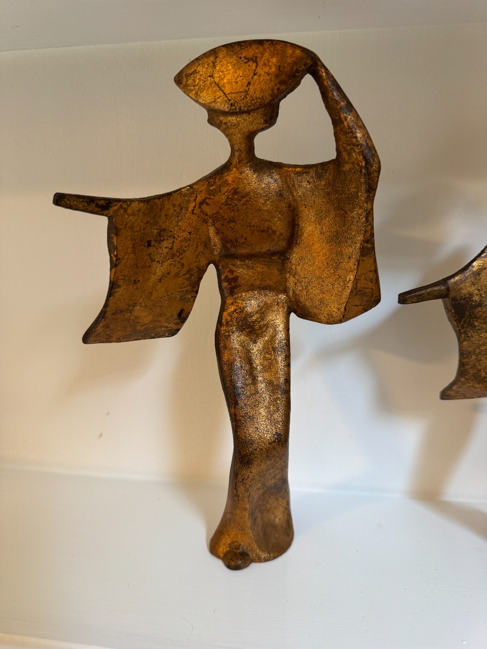 MCM Pair of Geisha Cast Iron Figures, Japan