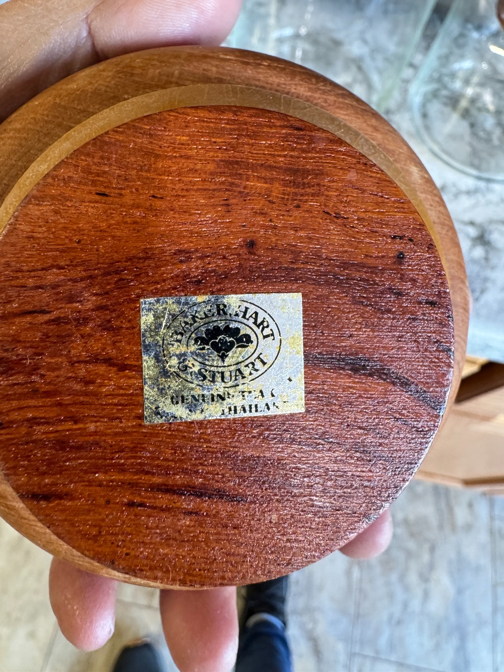 Baker Hart Stuart Teak Mushroom Lid 3-Piece Set