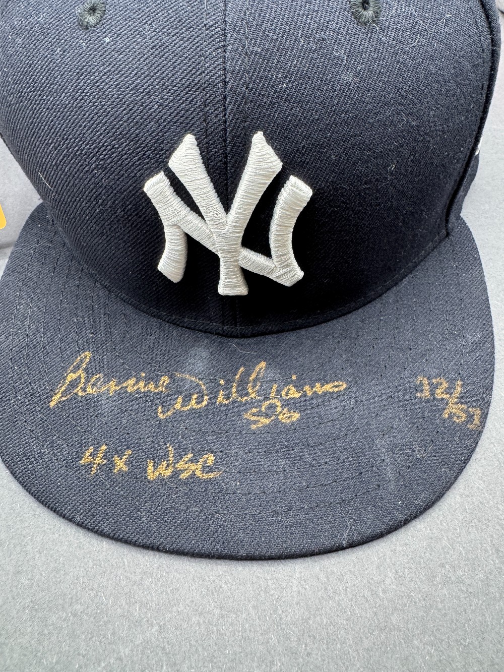 Bernie Williams Autographed NY Yankees #51 Retirement Logo New Era Cap 