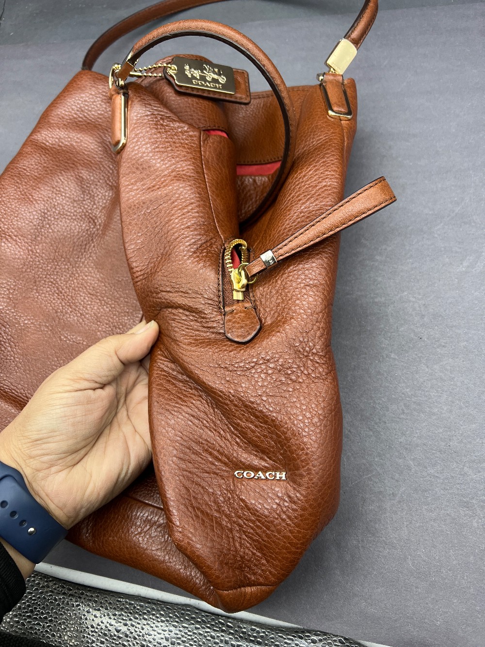 Coach Brown Pebbled Leather Purse