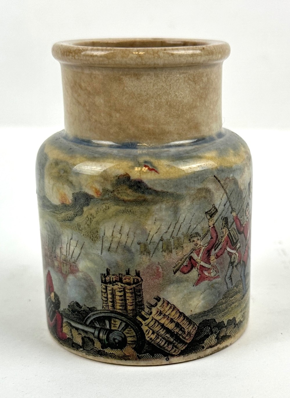 Antique Prattware Relish Jar - Fall of Sebastopol 1855-60