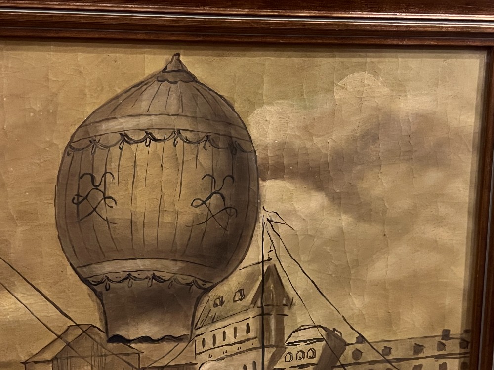 Framed Hot Air Balloon Painting? Signed By Artist