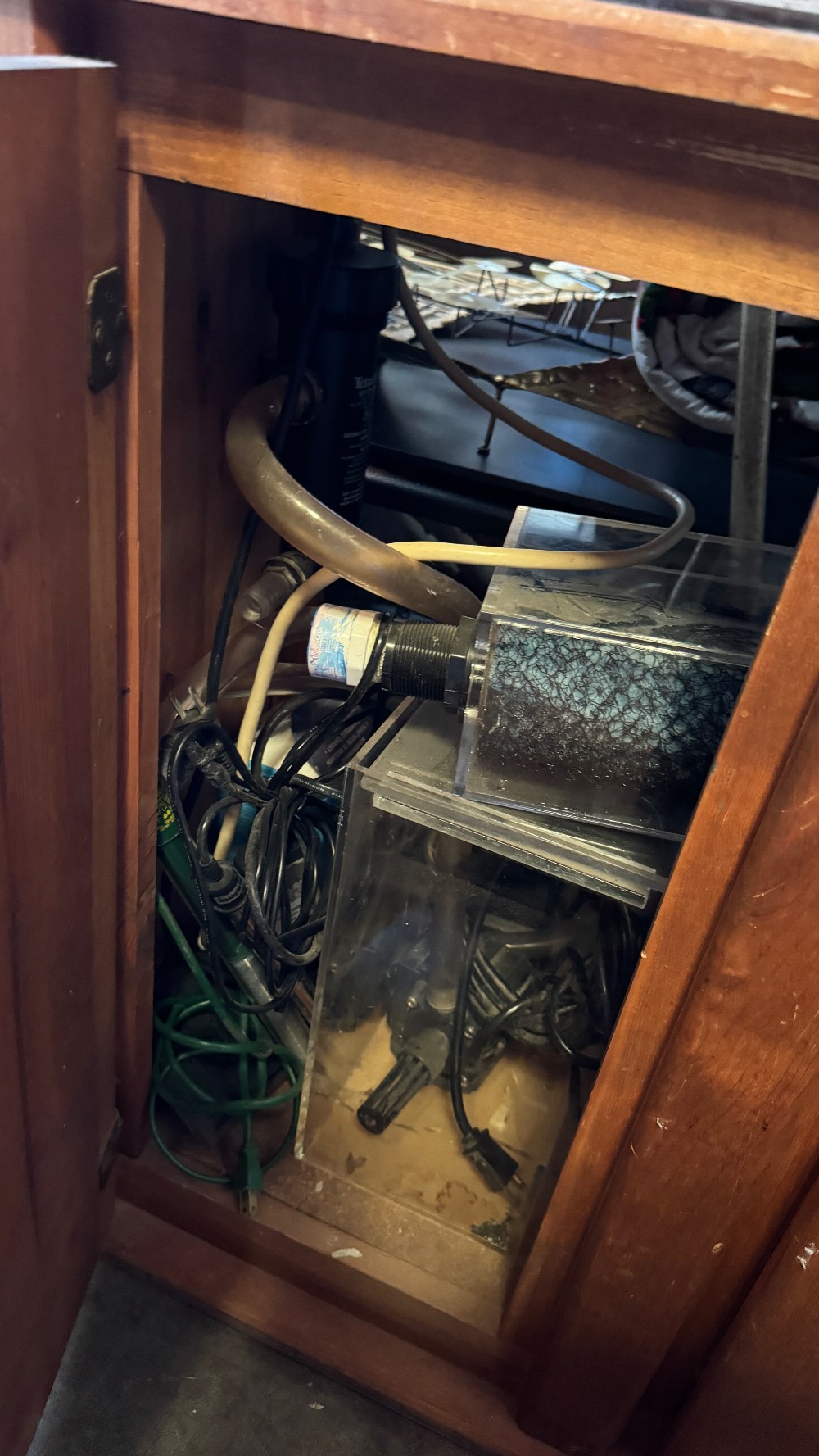 50 Gallon Aquarium with Wood Cabinet Stand and Supplies