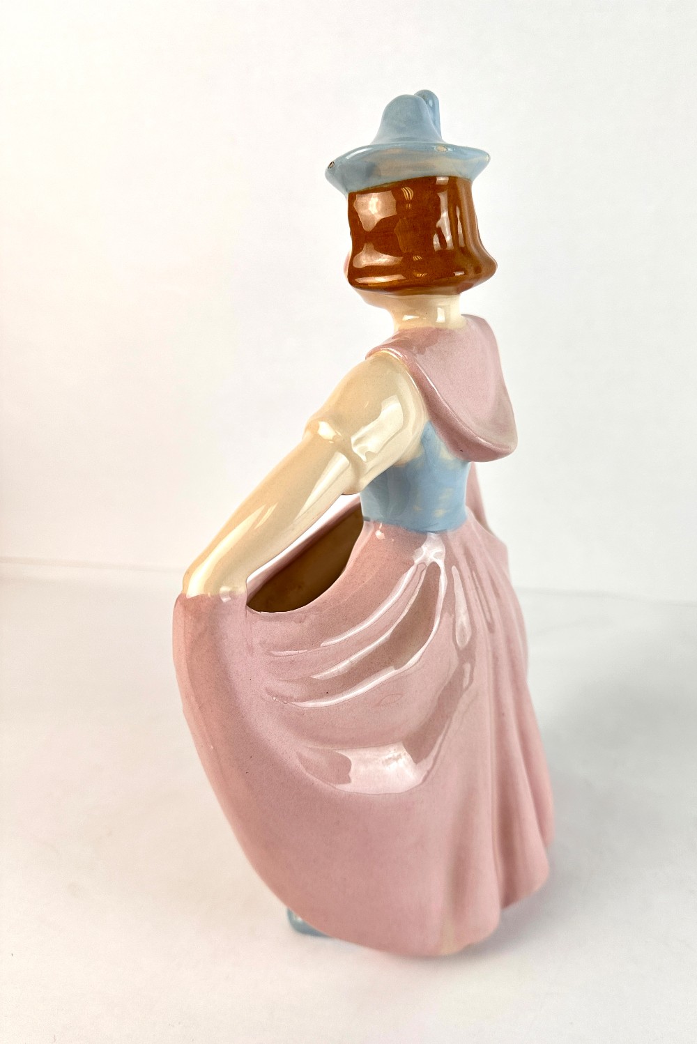 Vintage Hedi Schoop Dancer Planter, California Pottery, Pastel Folk Costume