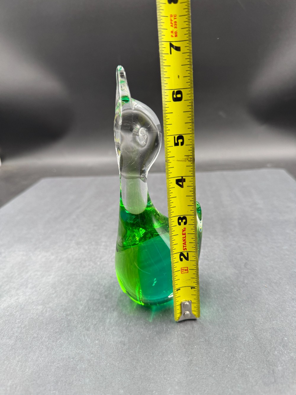 Ronneby Glass Crystal/Green 6 1/2