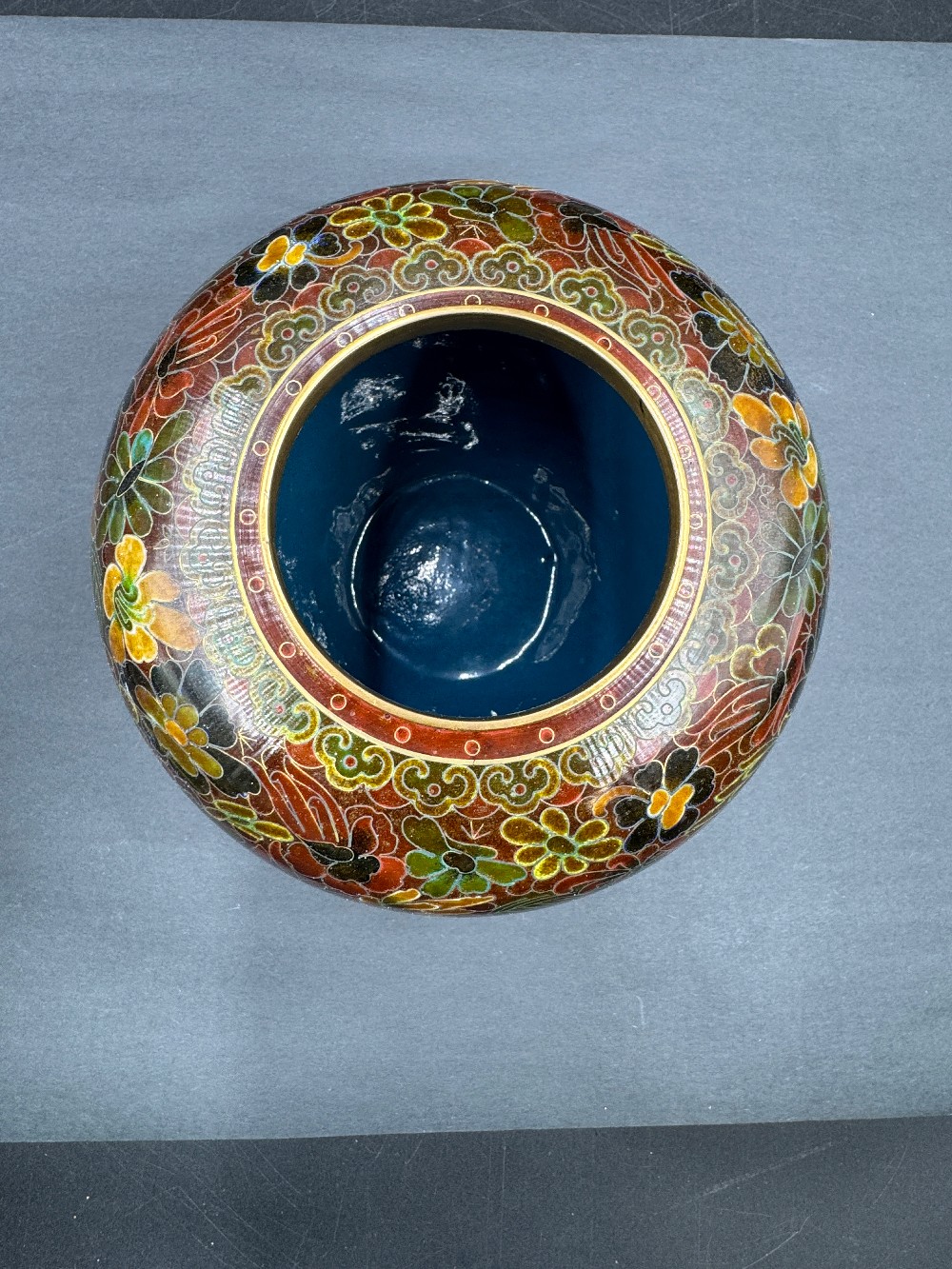 Floral Cloisonne Ginger Jar