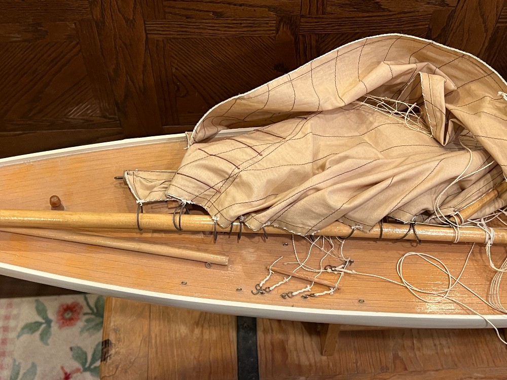 Wooden Model Boat with Stand