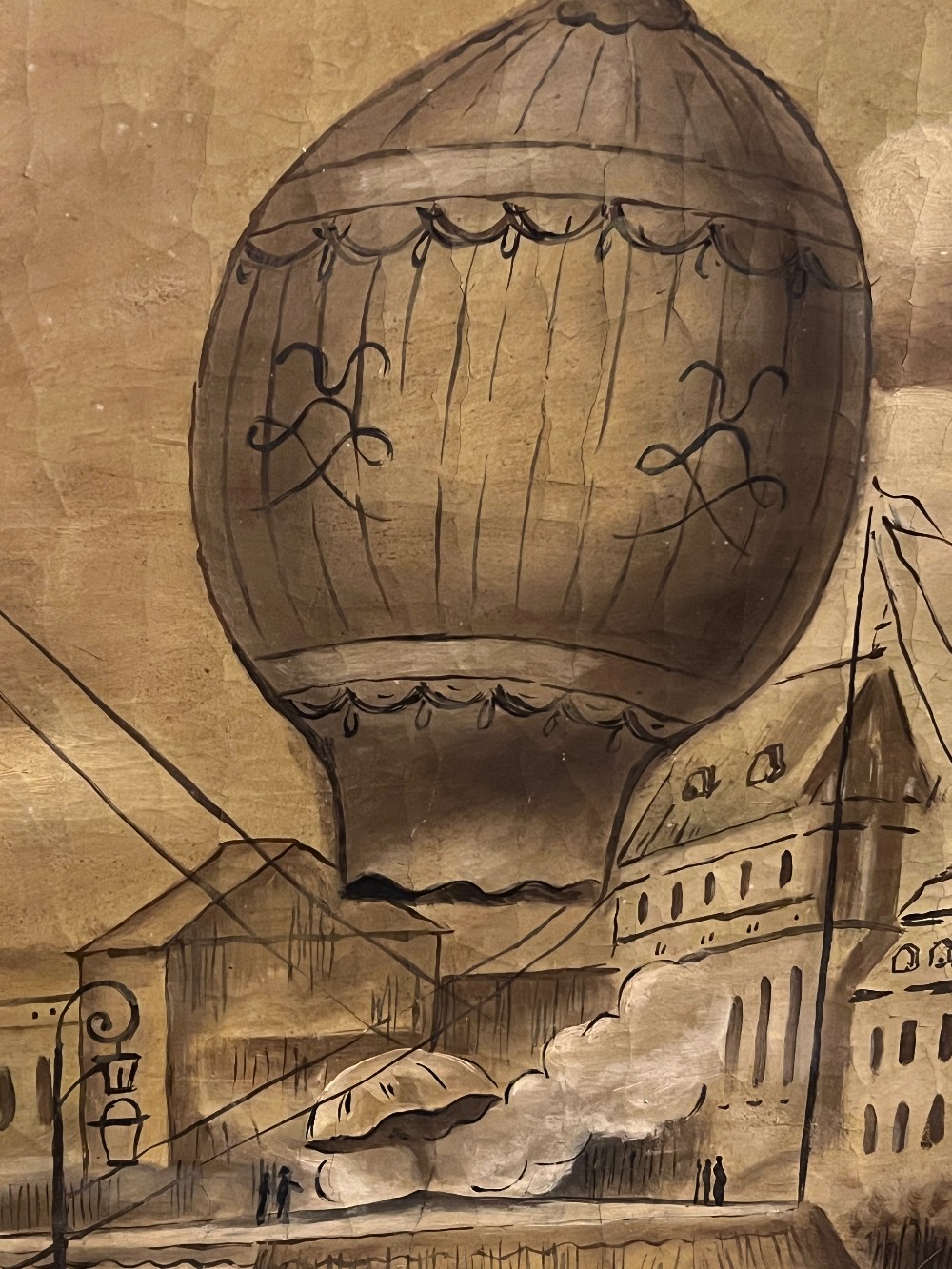 Framed Hot Air Balloon Painting? Signed By Artist