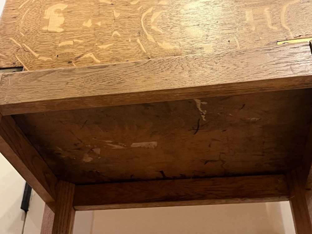 Wooden Storage Box on Stand with Plaque