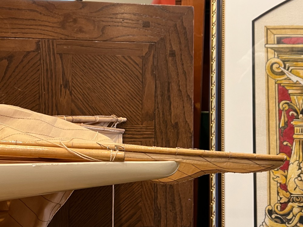Wooden Model Boat with Stand