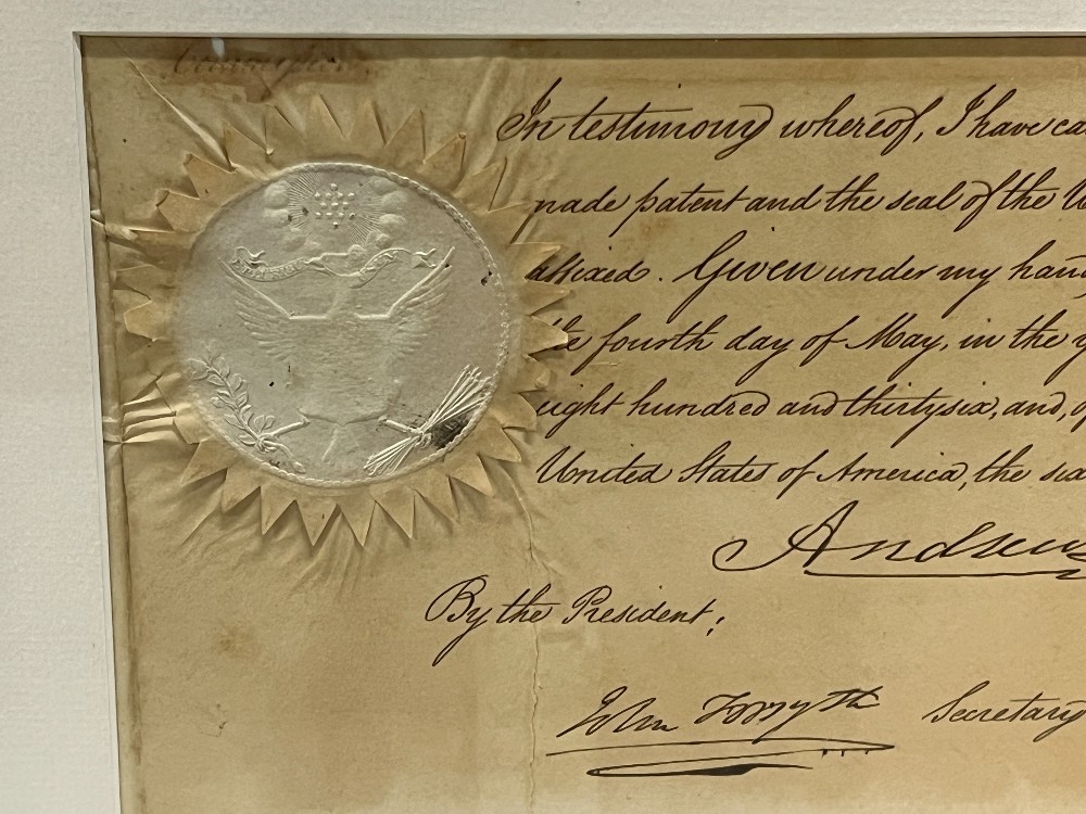 Andrew Jackson Signed Panel Of Document, Frame: 15” x 21”, R&R Enterprises With COA