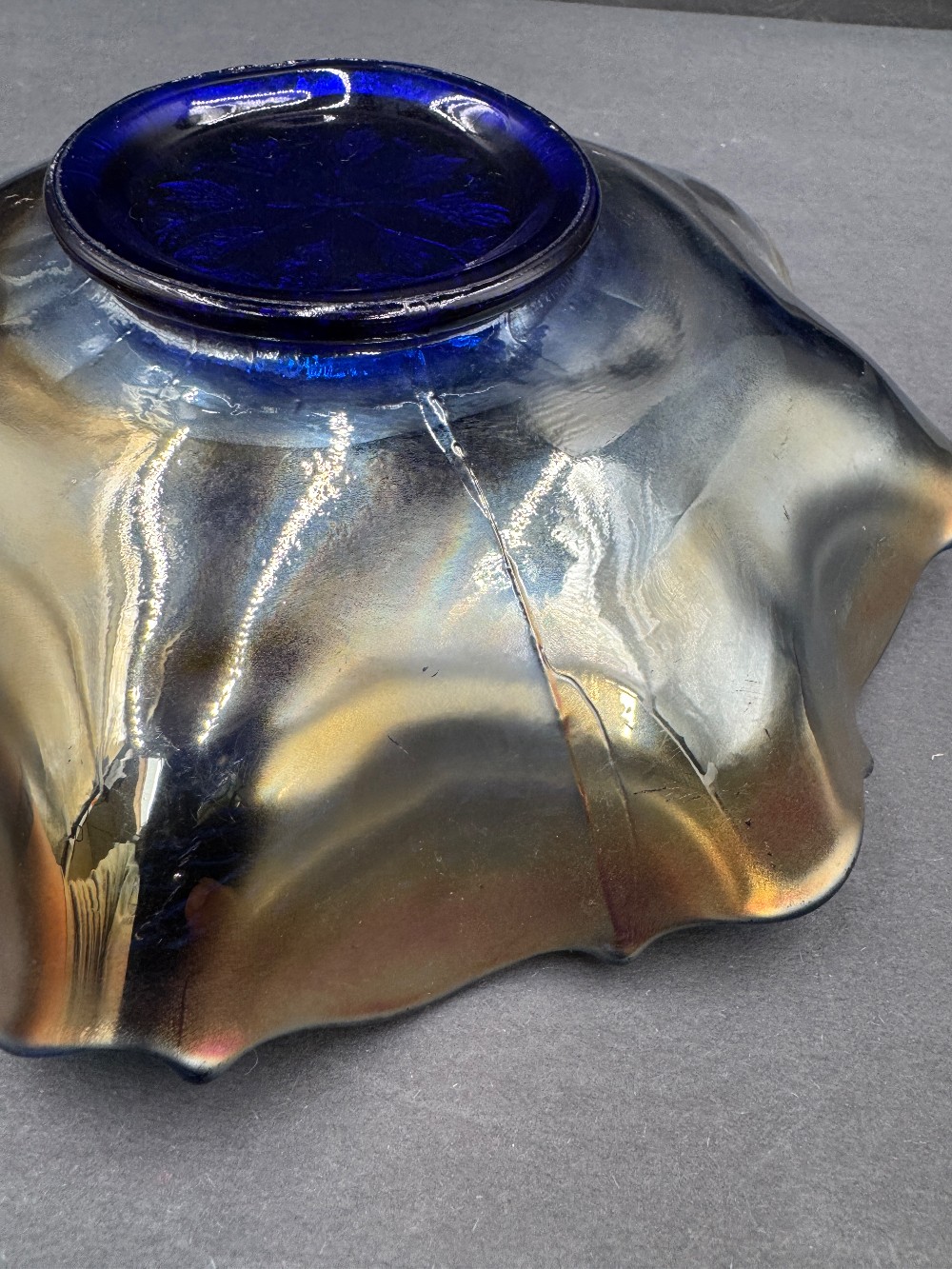 Fenton Carnival Glass Holly Bowl