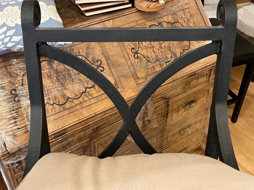 Black Swiveling Outdoor Bar Stool with Cushion