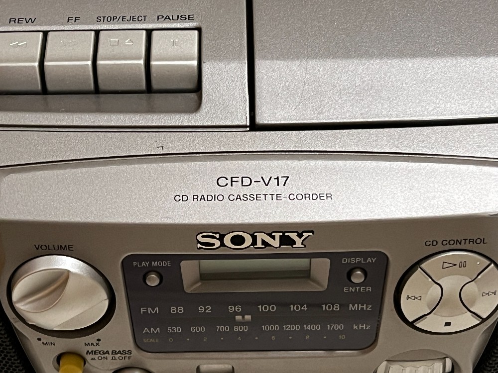 Sony CFD-V7 CD Radio Cassette-Corder (Untested)
