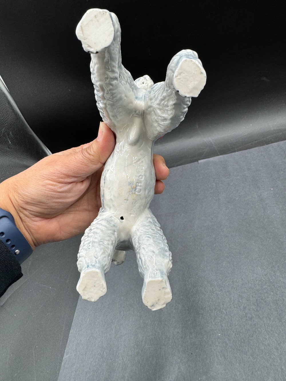 Goebel Grey Porcelain Poodle Figurine