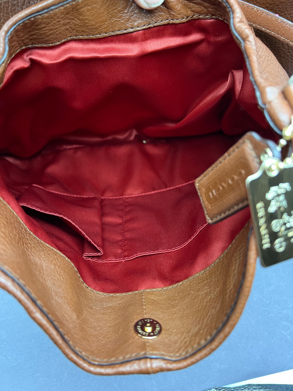 Coach Brown Pebbled Leather Purse