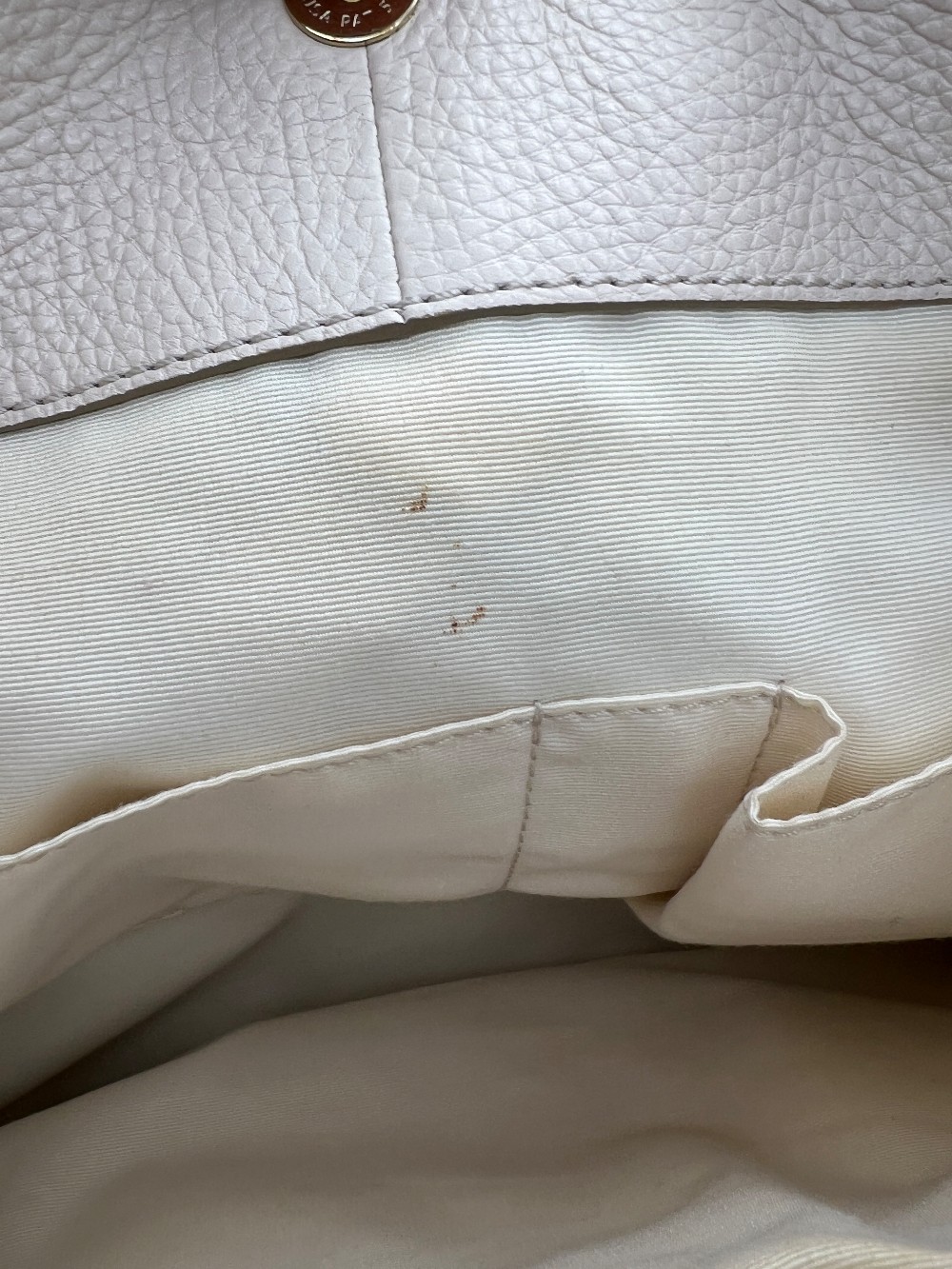 Coach Off-White Pebbled Leather Purse