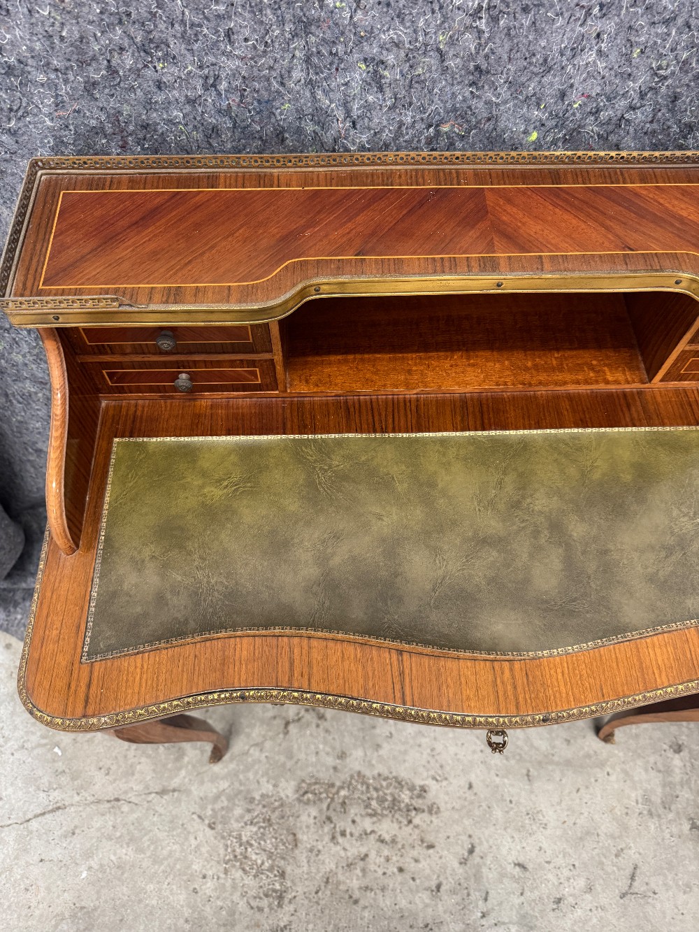 French Kingwood Leather Inset Ladies Writing Table - Reproduction