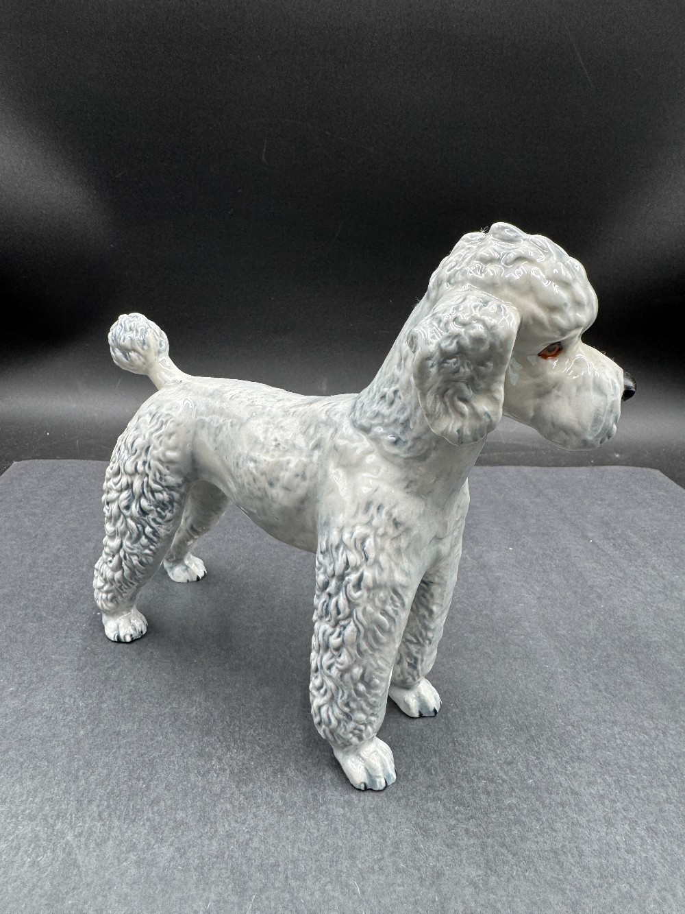 Goebel Grey Porcelain Poodle Figurine