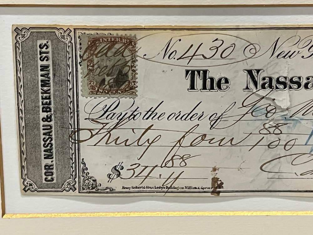 Chester A. Arthur Signed Check to Geo. M. Jones, R&R Enterprises With COA