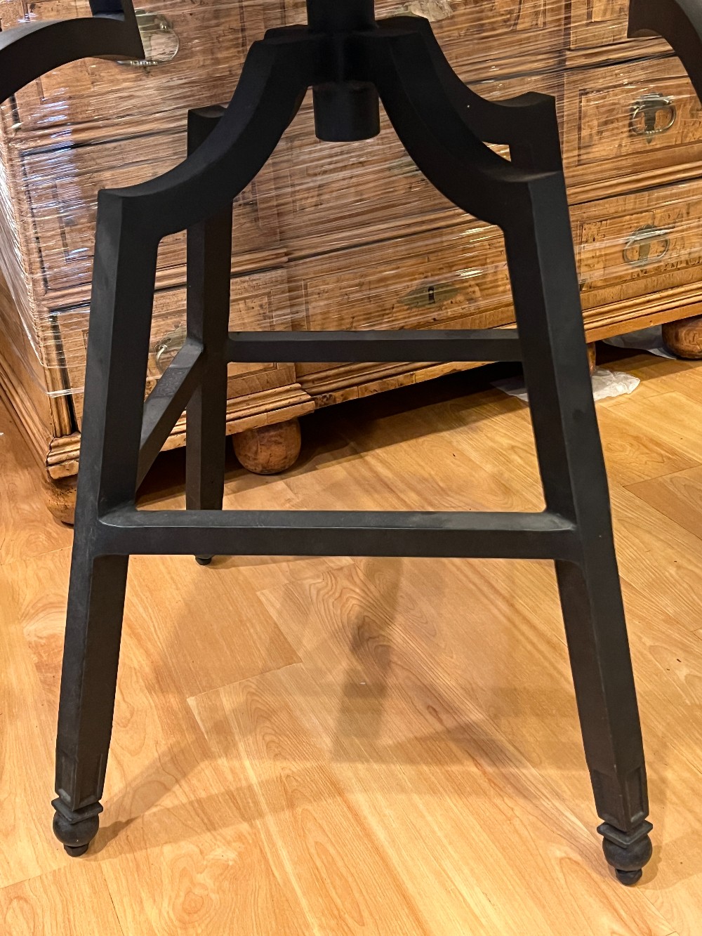 Black Swiveling Outdoor Bar Stool with Cushion