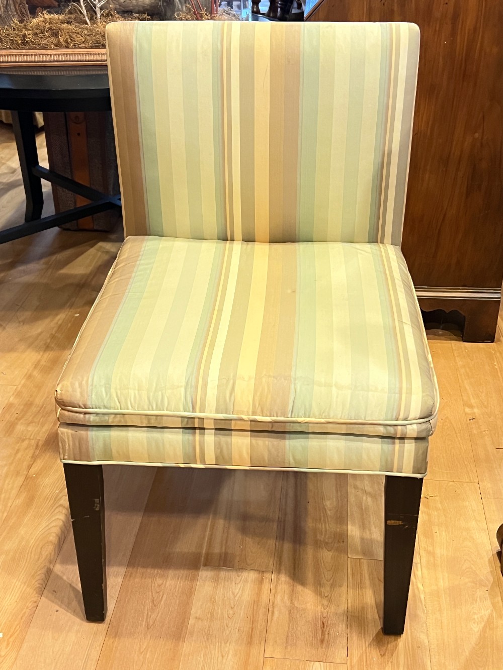 Striped Upholstered Chair