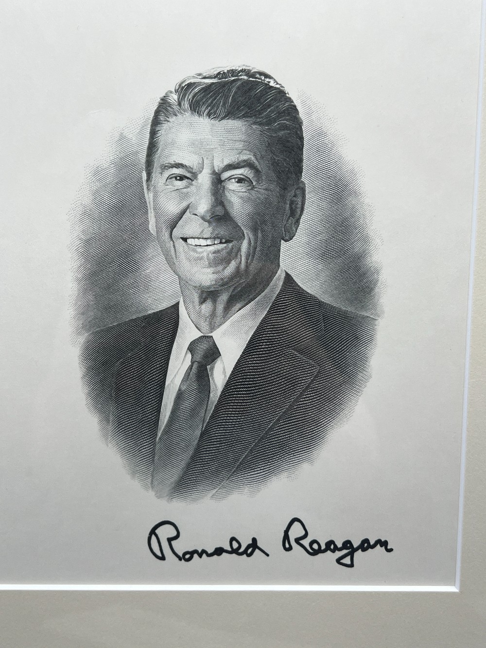 Ronald Reagan Signed Bureau of Engraving and Printing 9 x 12 Portrait, R&R Enterprises, PSA/DNA With COA