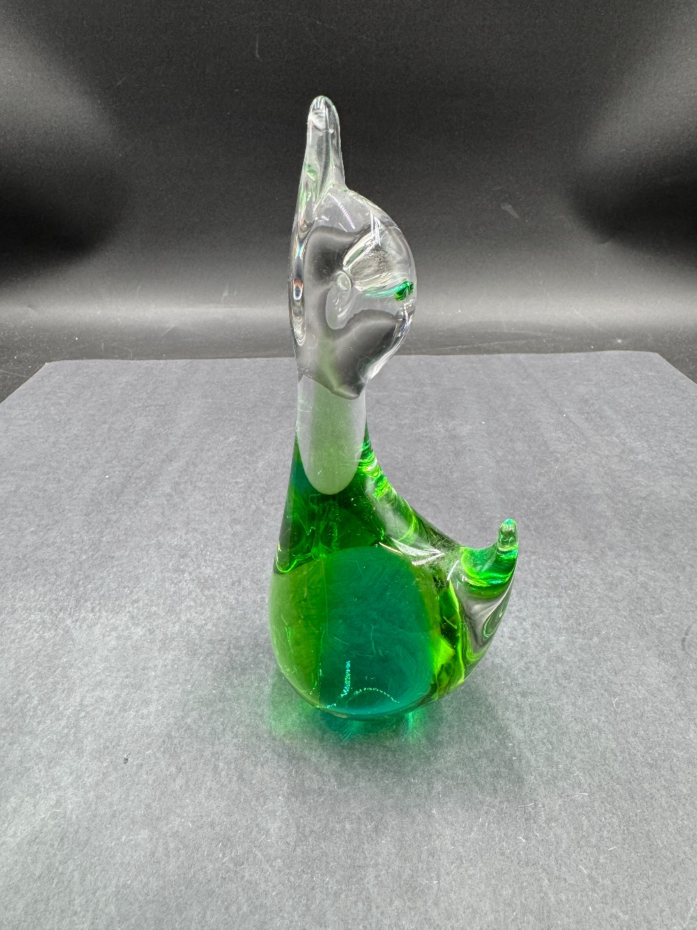 Ronneby Glass Crystal/Green 6 1/2