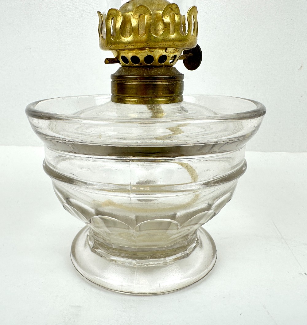 Antique Scovill Clear Glass Finger Oil Lamp