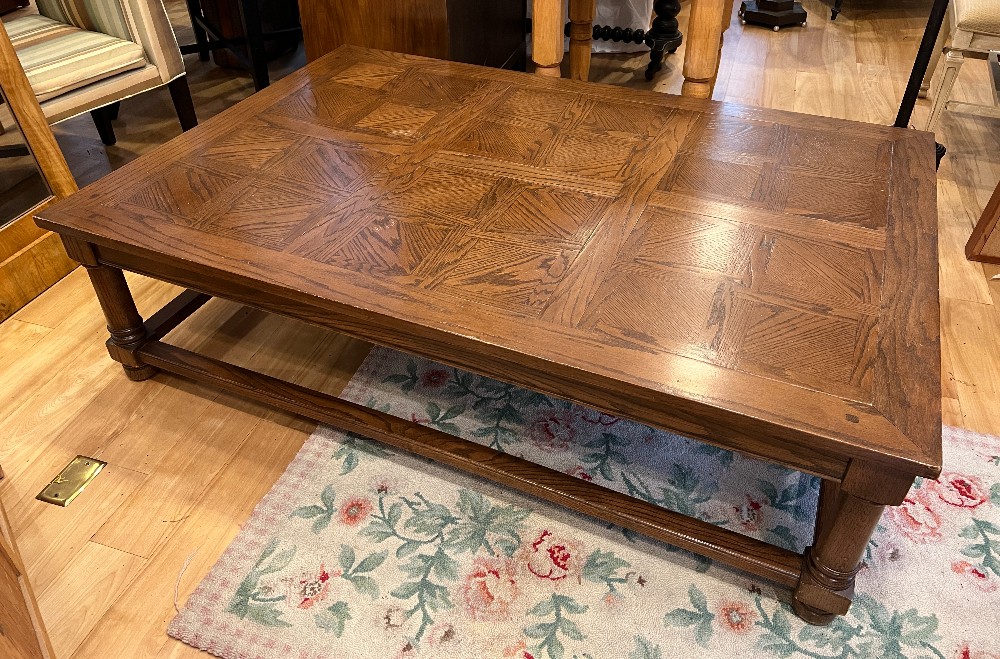 Wooden Parquet Top Coffee Table