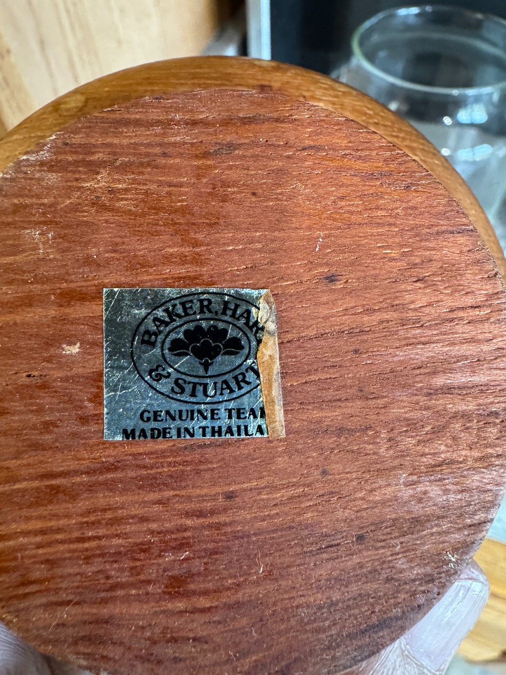 Baker Hart Stuart Teak Mushroom Lid 3-Piece Set