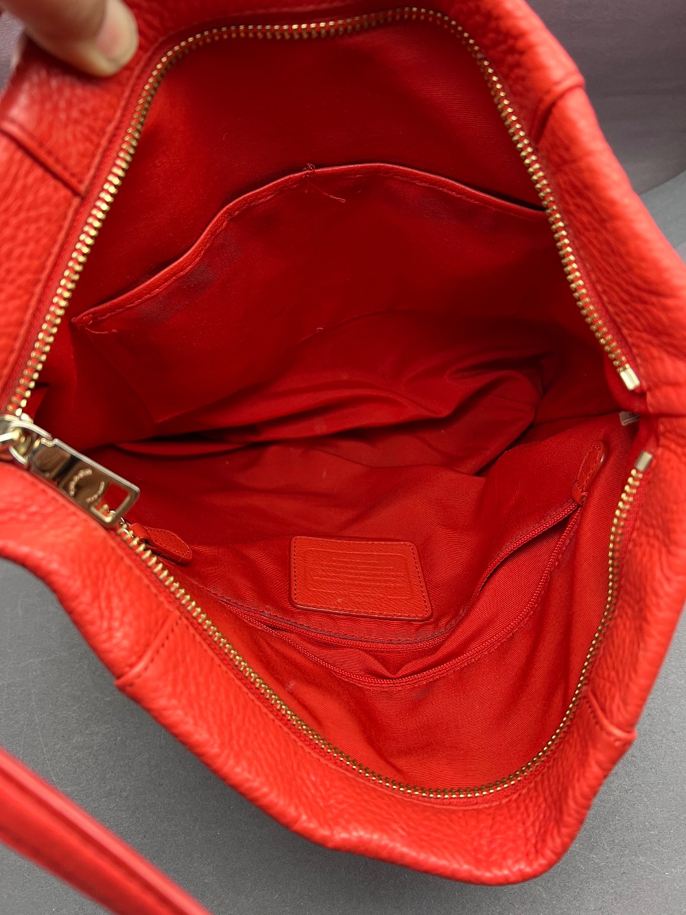 Coach Isabelle Burnt Orange Pebbled Leather Burnt Orange